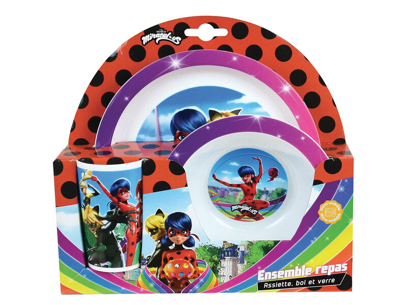 Miraculous Frühstücksset Ladybug - 3-teilig - Polypropylen