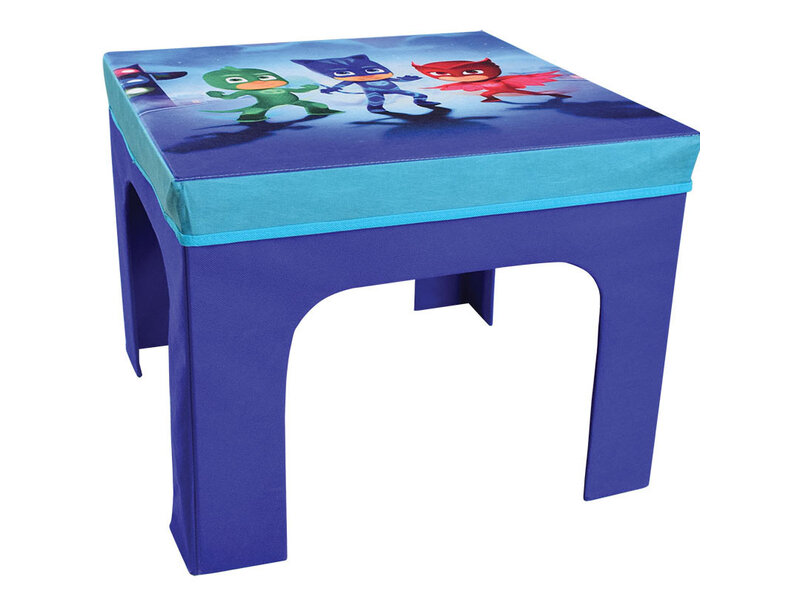 PJ Masks Klappbarer Kindertisch und 2 Hocker, Power Heroes – 50 x 50 x 49 cm + 26 x 26 x 24 cm