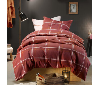 Moodit Dekbedovertrek Rosaline Burgundy 140 x 220 Katoen Flanel