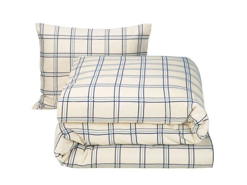 Moodit Dekbedovertrek Lipido Cream - Eenpersoons - 140 x 220 cm - Katoen Flanel