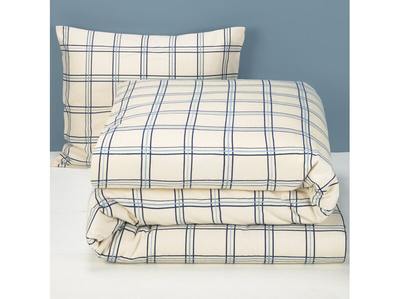 Moodit Dekbedovertrek Lipido Cream - Eenpersoons - 140 x 220 cm - Katoen Flanel