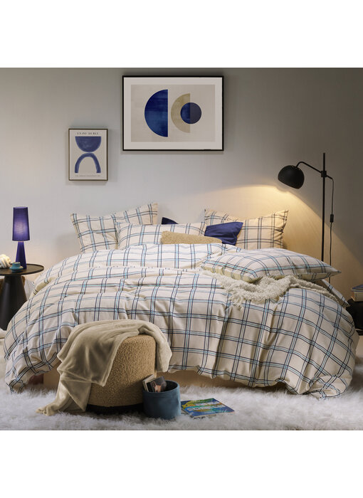 Moodit Dekbedovertrek Lipodo Cream 260 x 240 cm Katoen Flanel