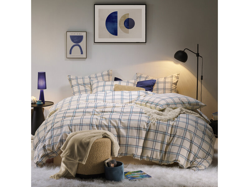 Moodit Dekbedovertrek Lipodo Cream - Lits Jumeaux - 240 x 220 cm - Katoen Flanel