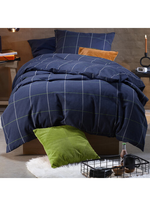 Moodit Dekbedovertrek Ian Evening Blue 140 x 220 Katoen Flanel