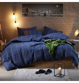 Moodit Housse de couette Ian Evening Bleu - Taille Hôtel - 260 x 240 cm - Flanelle de Coton