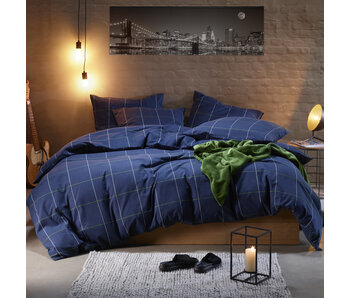 Moodit Dekbedovertrek Ian Evening Blue 260 x 240 cm Katoen Flanel