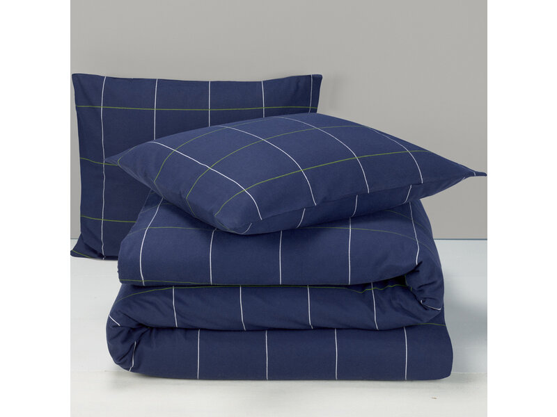 Moodit Dekbedovertrek Ian Evening Blue - Hotelmaat - 260 x 240 cm - Katoen Flanel