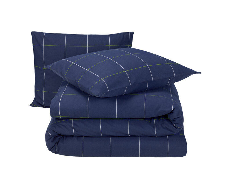 Moodit Housse de couette Ian Evening Bleu - Taille Hôtel - 260 x 240 cm - Flanelle de Coton