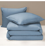 Moodit Housse de couette Freya Stone Blue - Taille hôtel - 260 x 240 cm - Flanelle de coton