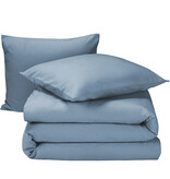 Moodit Housse de couette Freya Bleu Pierre - Lits Jumeaux - 240 x 220 cm - Flanelle de Coton