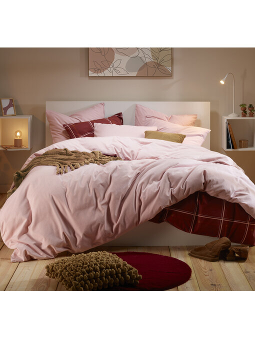 Moodit Bettbezug Freya Pearl Pink 260 x 240 cm Baumwollflanell