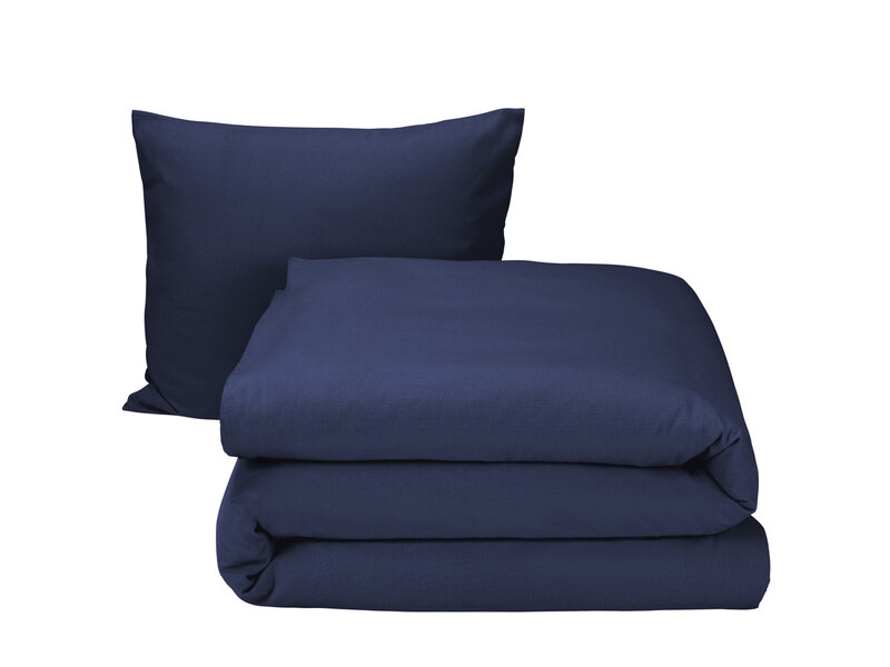 Moodit Bettbezug Freya Evening Blue – Einzelbett – 140 x 220 cm – Baumwollflanell
