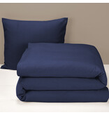 Moodit Housse de couette Freya Evening Bleu - Simple - 140 x 220 cm - Flanelle de Coton