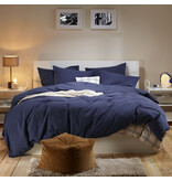 Moodit Housse de couette Freya Evening Blue - Taille hôtel - 260 x 240 cm - Flanelle de coton