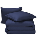 Moodit Housse de couette Freya Evening Blue - Taille hôtel - 260 x 240 cm - Flanelle de coton