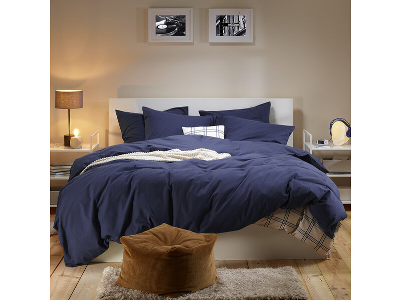 Moodit Bettbezug Freya Evening Blue – Lits Jumeaux – 240 x 220 cm – Baumwollflanell