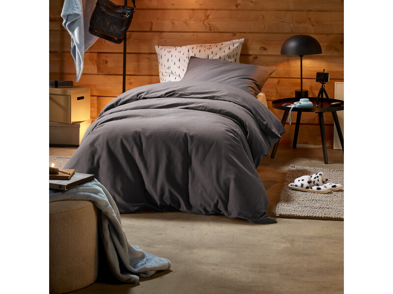 De Witte Lietaer Duvet cover Laura Ebony - Single - 140 x 200/220 cm - Cotton Flannel