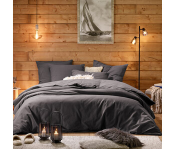 De Witte Lietaer Duvet cover Laura Ebony 200 x 200/220 cm Cotton Flannel