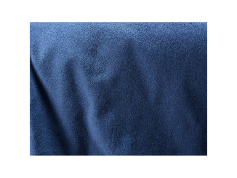 De Witte Lietaer Dekbedovertrek Laura Blue Indigo - Tweepersoons - 200 x 200/220 cm - Katoen Flanel