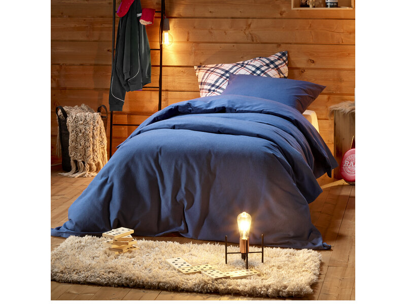 De Witte Lietaer Bettbezug Laura Blue Indigo – Einzelbett – 140 x 200/220 cm – Baumwollflanell