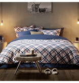 De Witte Lietaer Housse de couette Tartan Bleu Indigo - Taille Hôtel - 260 x 240 cm - Flanelle de Coton