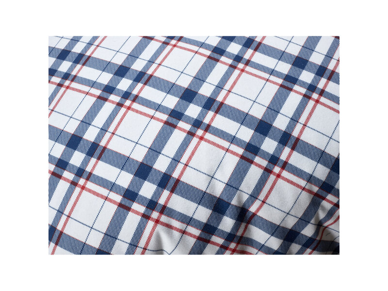 De Witte Lietaer Dekbedovertrek Tartan Blue Indigo - Hotelmaat - 260 x 240 cm - Katoen Flanel