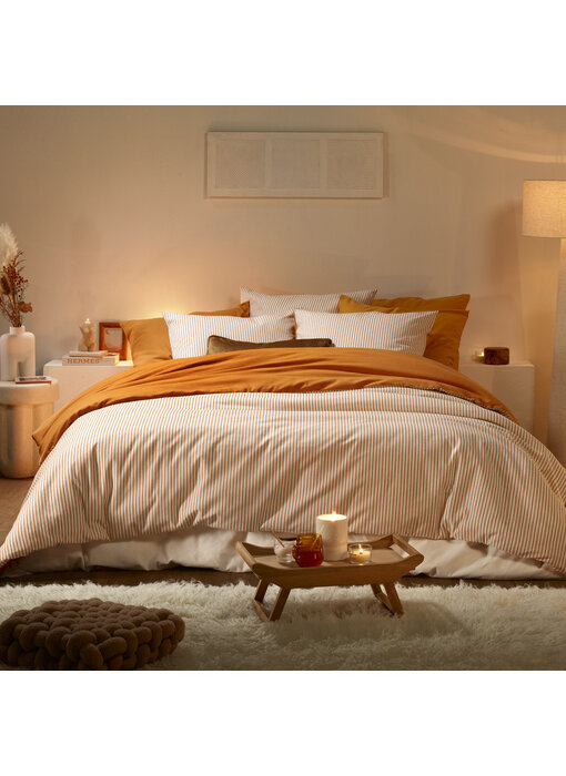 De Witte Lietaer Housse de couette Cleo Copper 240 x 220 cm Flanelle de Coton