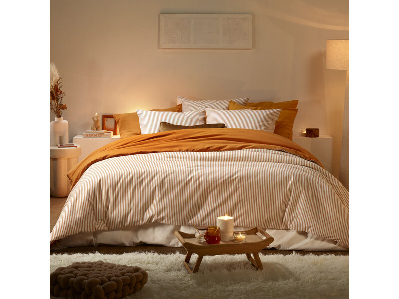 De Witte Lietaer Duvet cover Cleo Copper - Hotel size - 260 x 240 cm - Cotton Flannel