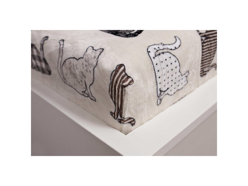 Sweet Home Drap housse Chats - Simple - 90 x 190/200cm - Polaire