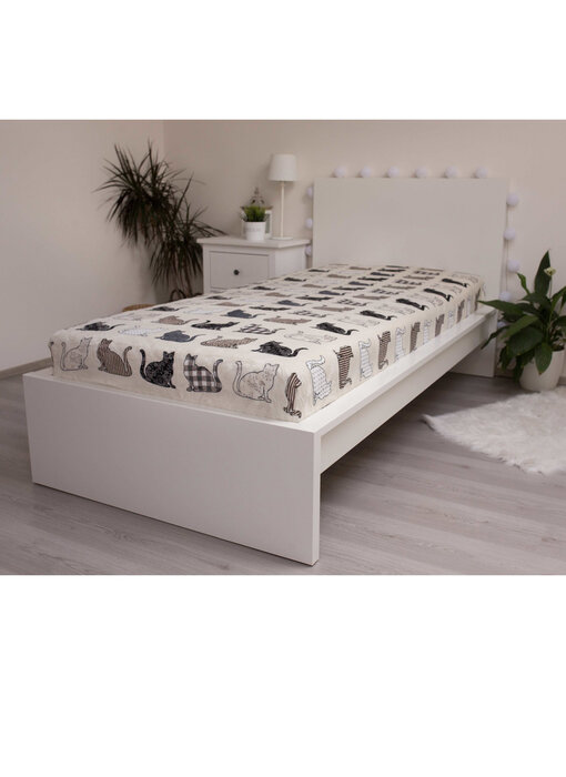 Sweet Home Fitted sheet Cats - Single 90 x 200 cm Fleece