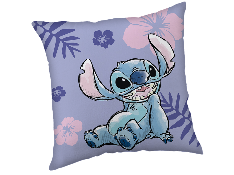 Disney Lilo & Stitch Coussin décoratif Fleurs - 40 x 40 cm - Polyester