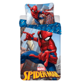 SpiderMan Dekbedovertrek City - Eenpersoons - 140 x 200 cm  - Katoen