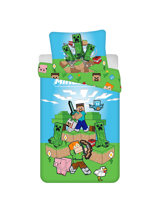 Minecraft Housse de couette Outdoor Mobs 140 x 200 + 70 x 90 cm Coton