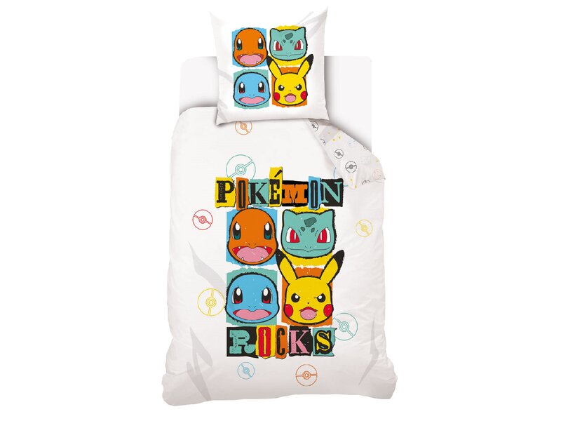 Pokémon Duvet cover, Rocks - Single - 140 x 200 cm - Cotton