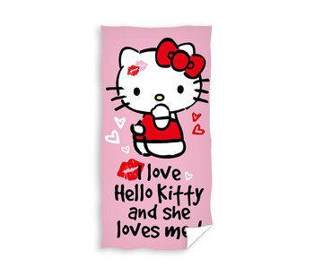 Hello Kitty Serviette de plage Love 70 x 140 cm Coton