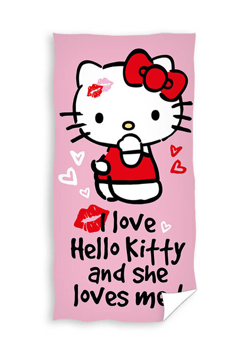 Hello Kitty Serviette de plage Love 70 x 140 cm Coton