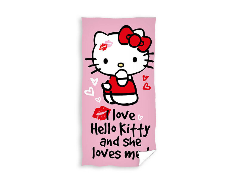 Hello Kitty Serviette de plage Love - 70 x 140 cm - Coton