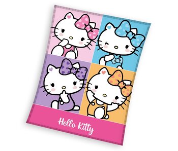 Hello Kitty Fleece-Plaid Pastell 130 x 170 cm Sherpa-Fleece