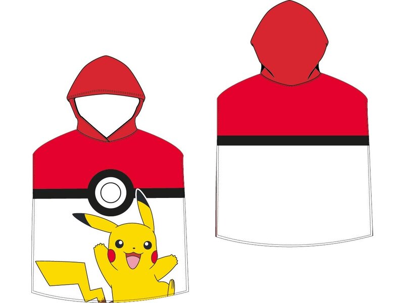 Pokémon Poncho / Badeumhang, Ball - 50 x 115 cm - Baumwolle