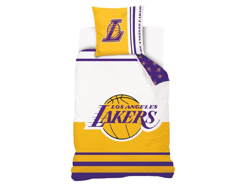 LA Lakers Housse de couette, Basket - Simple - 140 x 200 cm - Coton