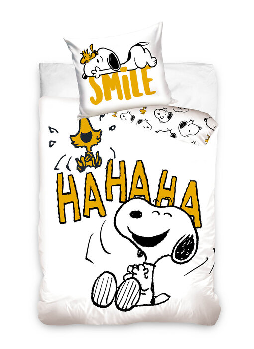 Snoopy Bettbezug Smile 140 x 200 cm / 60 x 70 cm Baumwolle