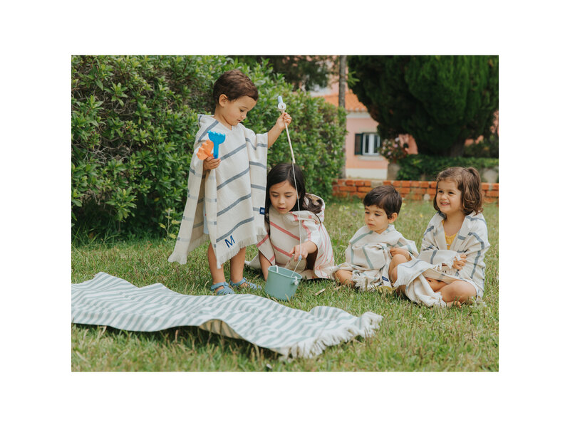 Torres Novas 1845 Textiel Poncho / cape de bain enfant, Boa Nova Rose - 5 - 10 ans - Coton