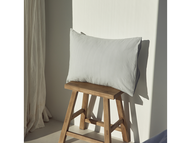 Torres Novas 1845 Textiel Kussensloop Zilvergrijs - 50 x 75 cm - 2 stuks - Gewassen Katoen