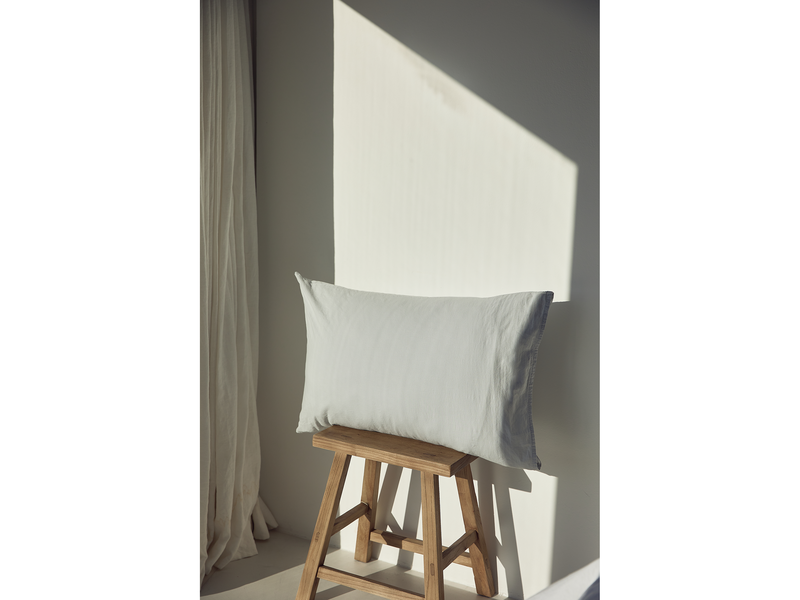 Torres Novas 1845 Taie d'oreiller Gris argenté - 50 x 75 cm - 2 pièces - Coton lavé