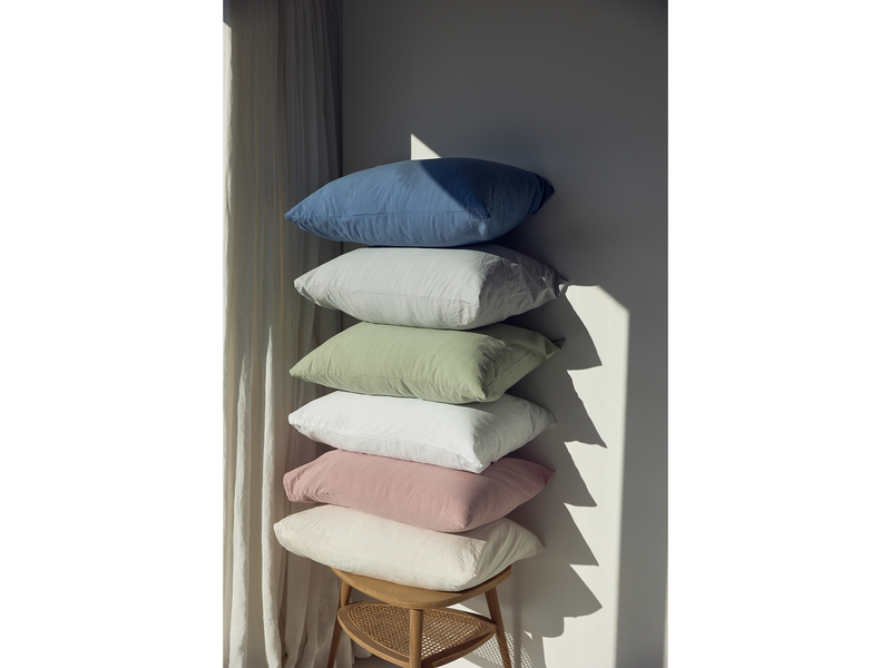 Torres Novas 1845 Textiel Kussensloop Zilvergrijs - 50 x 75 cm - 2 stuks - Gewassen Katoen