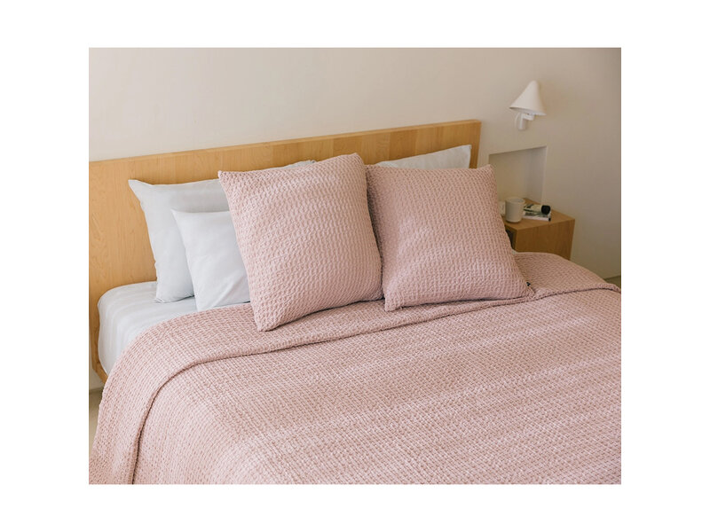 Torres Novas 1845 Bedspread Waffle Old Pink - 280 x 260 cm - Cotton