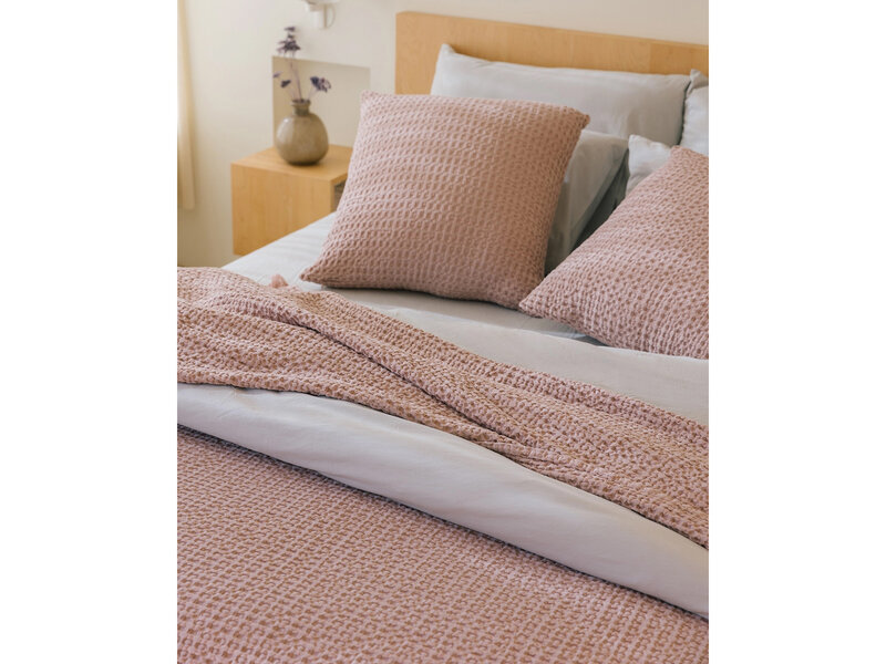 Torres Novas 1845 Bedspread Waffle Old Pink - 280 x 260 cm - Cotton