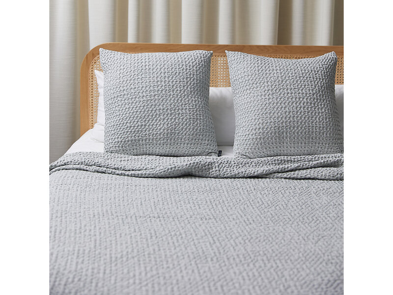 Torres Novas 1845 Textiel Taie d'oreiller Gaufre, Gris argenté - 50 x 50 cm - Coton