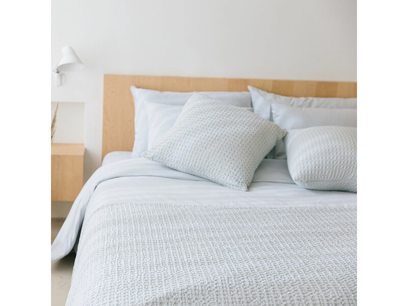 Torres Novas 1845 Textiel Taie d'oreiller Gaufre, Gris argenté - 50 x 50 cm - Coton