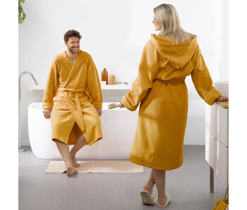 Moodit Bathrobe Reese, Sunshine yellow - XL - Unisex - Cotton/Polyester